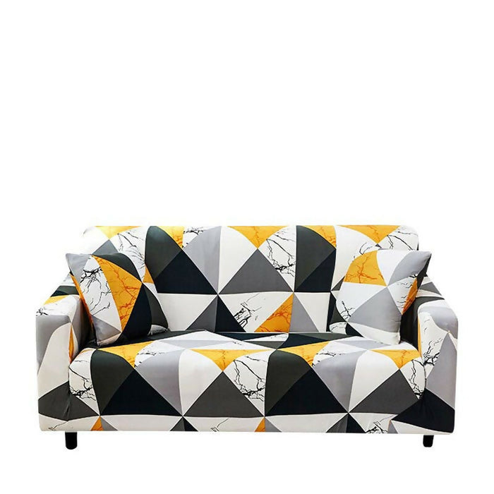 Anyhouz Sofa Cover Yellow White Geometric Style and Protection For Living Room