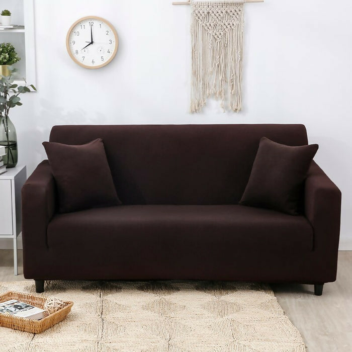 Anyhouz Sofa Cover Plain Coffee Style and Protection