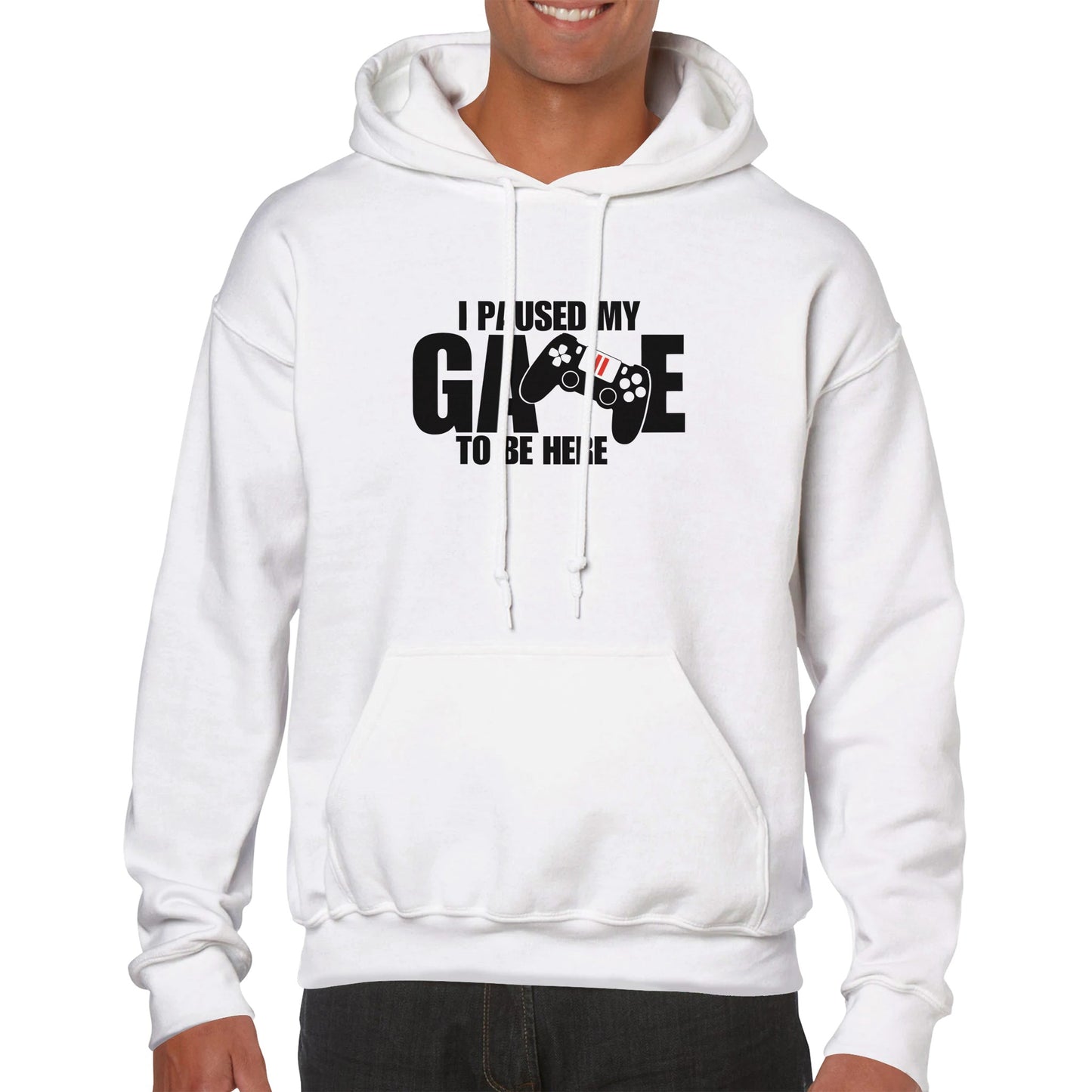Unisex Pullover Hoodie I paused my Game to Be Here, Funny Shirt, Gamer Gift, Funny Gaming Shirt, Gaming Shirt, Funny Gaming