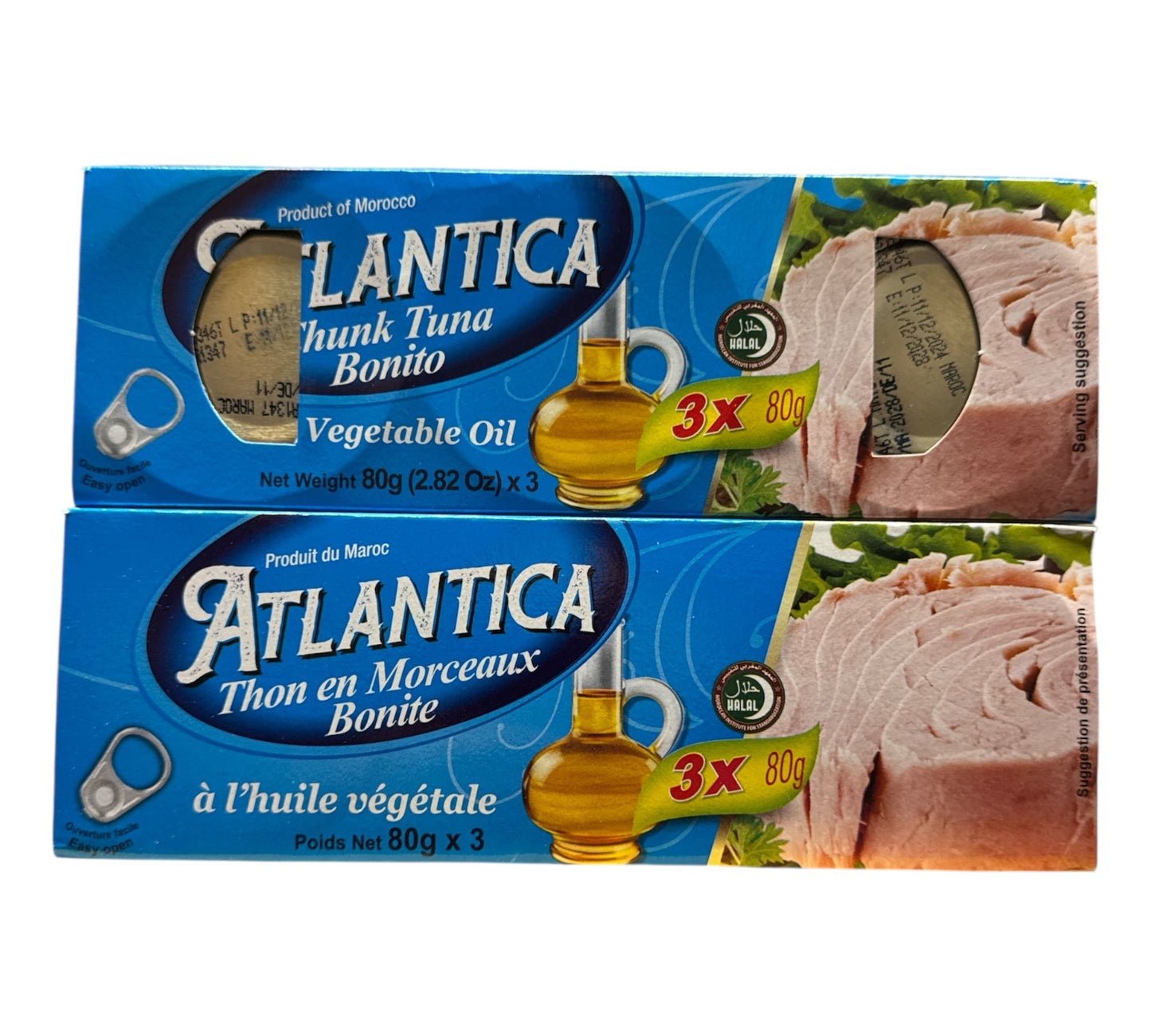 Thon Listao Atlantica en conserve à l'huile végétale 3x80g