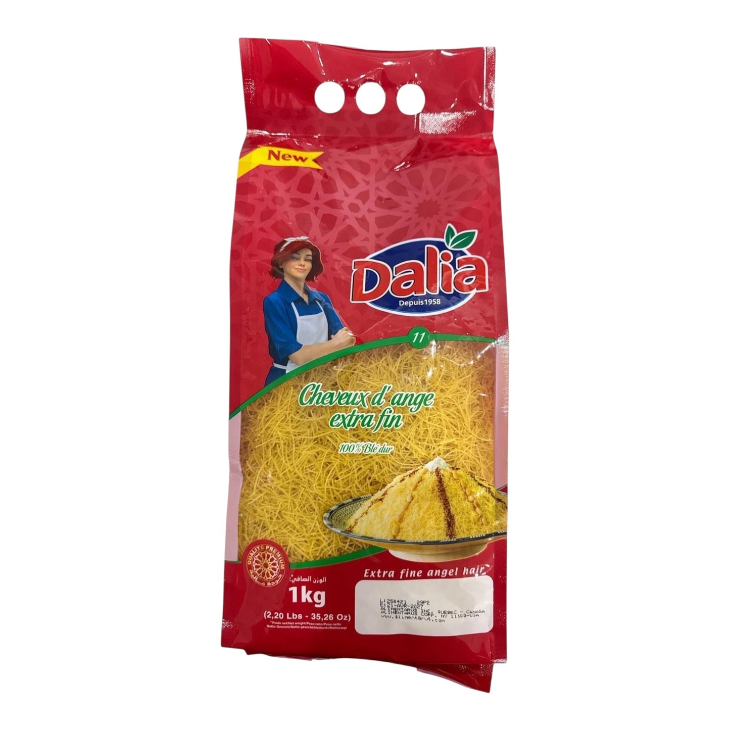 Dalia Pâtes Cheveux d’ange 1kg. Seffa