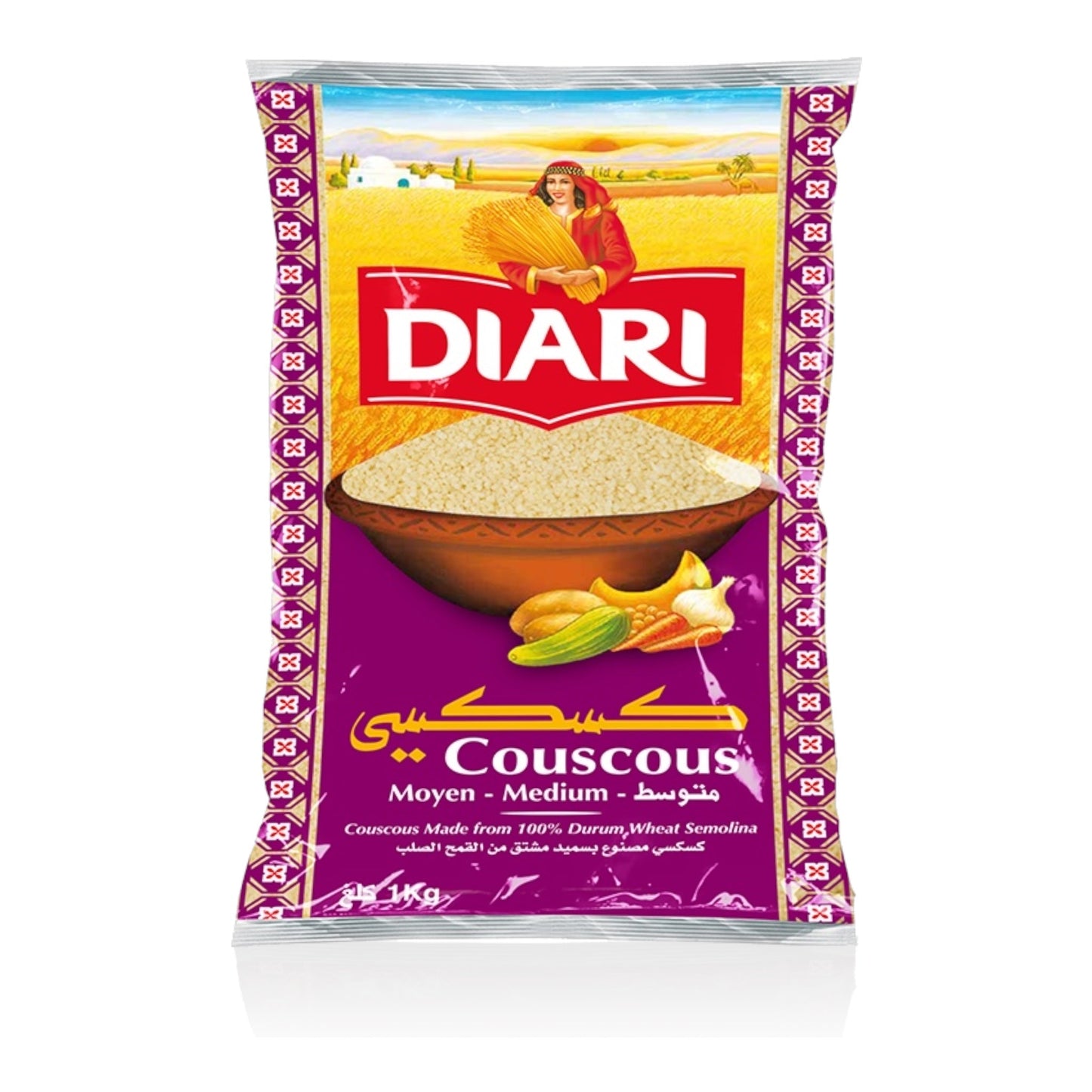 Buy DIARI Tunisian Couscous Medium 1kg online - ZaytunaMart.ca