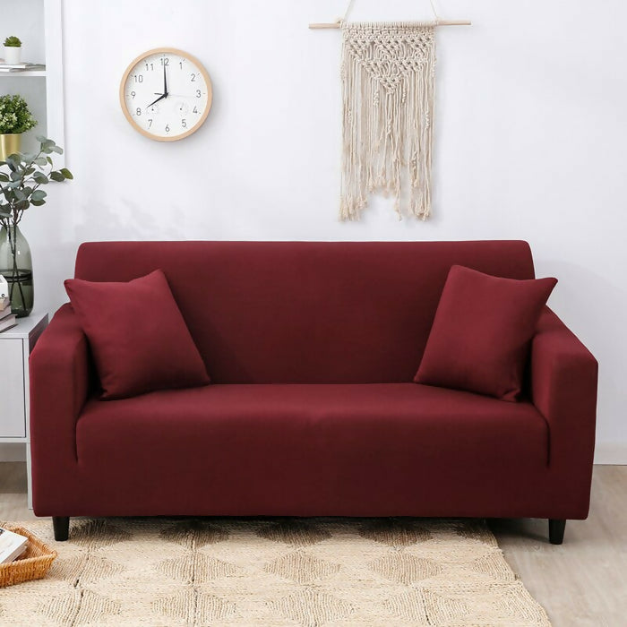 Anyhouz Sofa Cover Plain Wine Red Style and Protection