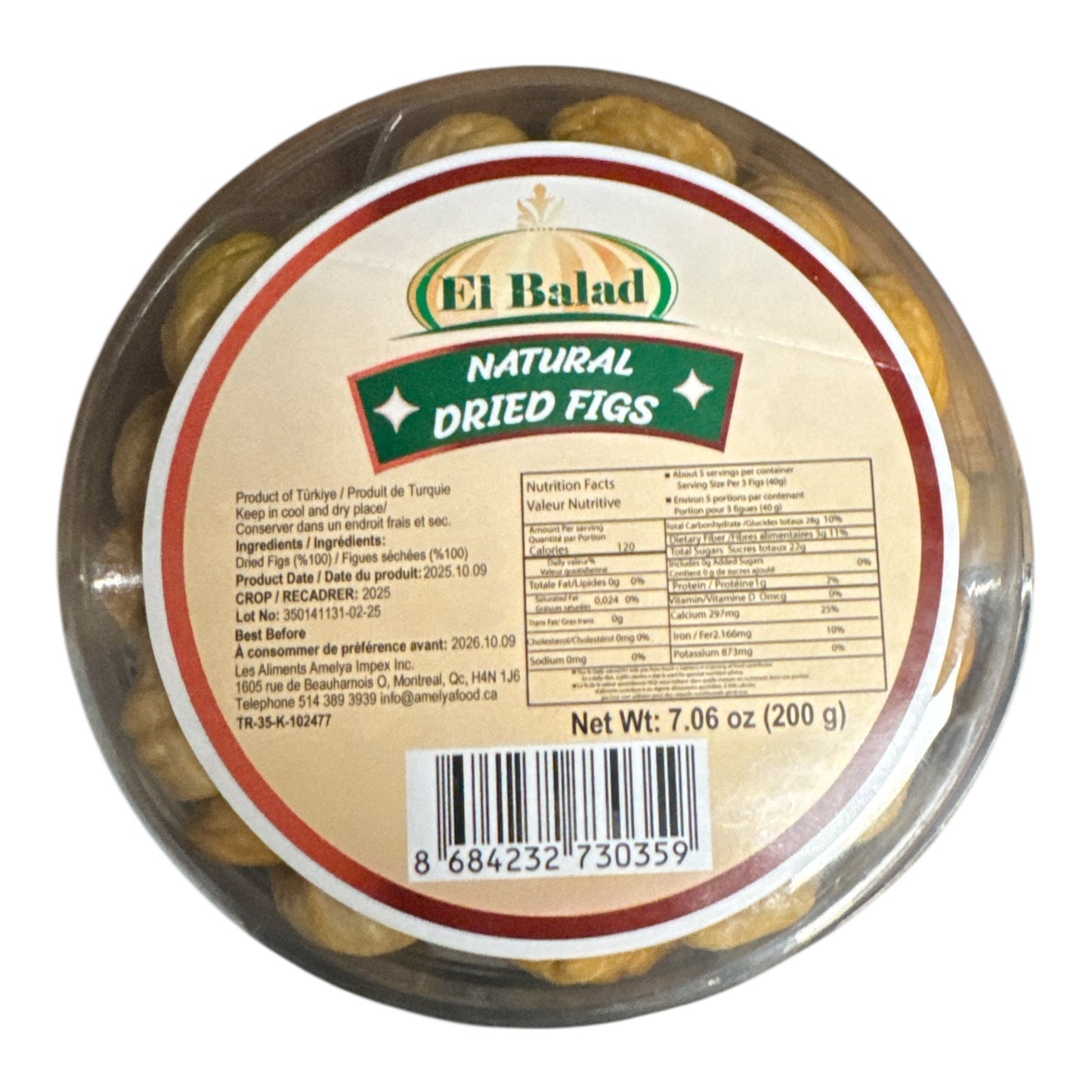EL BALAD Guirlande de figues séchées naturelles – Figues turques de première qualité (200g)