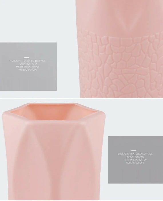 Anyhouz Flower Vase Small Nordic Rock Diamond Pattern Pot Living Room Decor