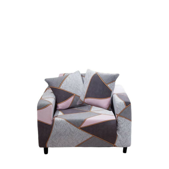 Anyhouz Sofa Cover Gray Pink Geometric Style and Protection For Living Room