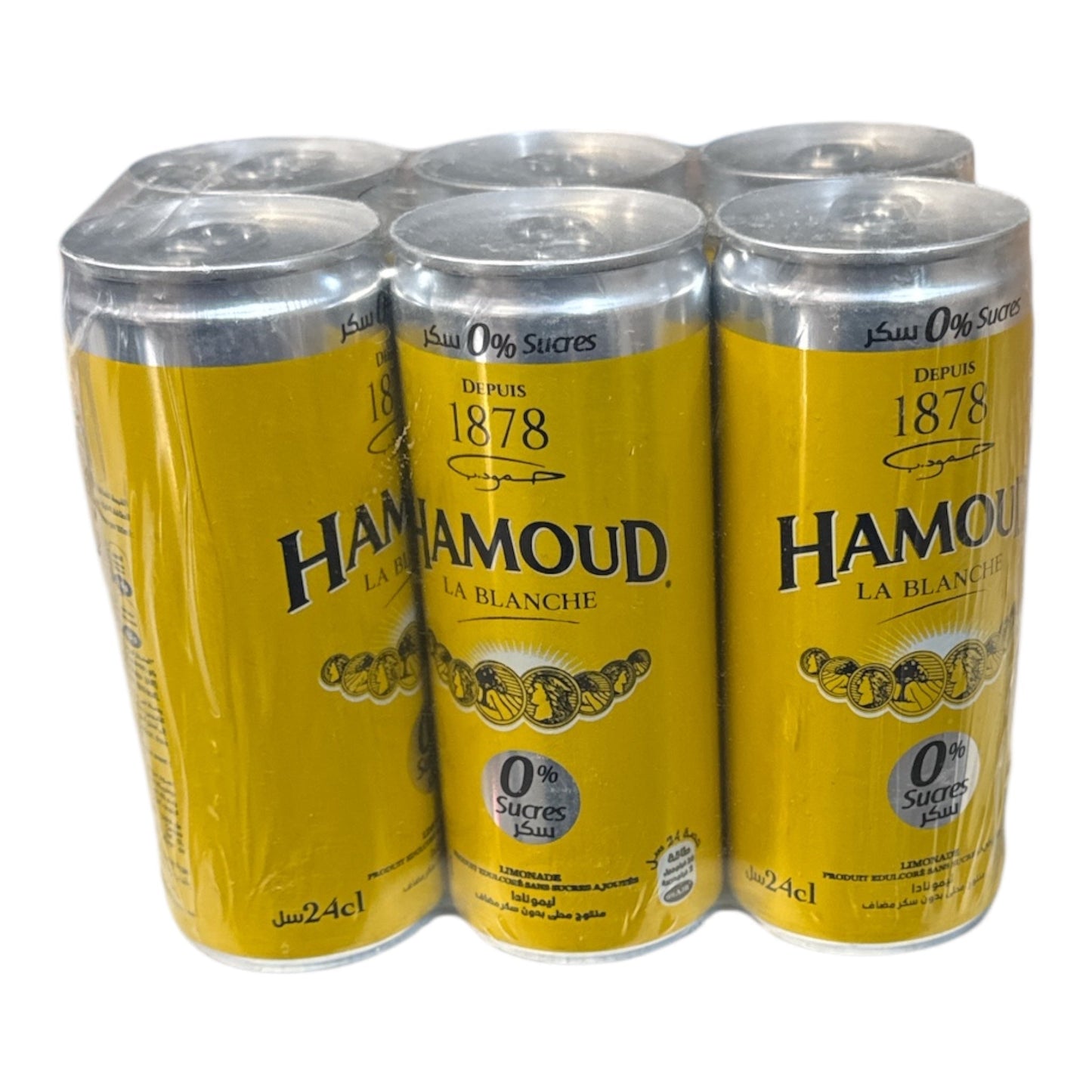 Hamoud La Blanche Limonade 0% Sucre 6x24cl – Boisson Gazeuse Algérienne