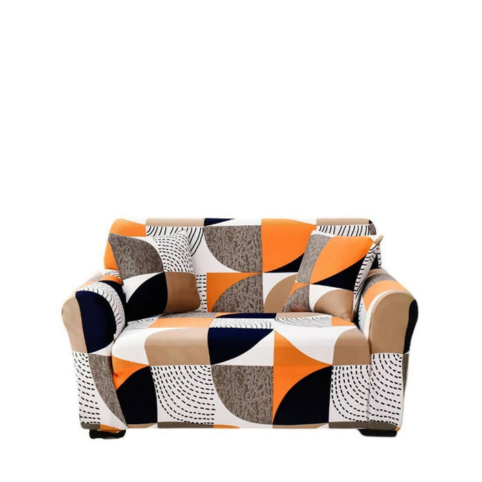 Anyhouz Sofa Cover Orange Geometric Style and Protection For Living Room