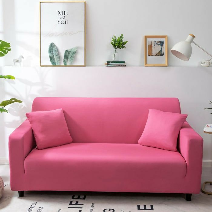 Anyhouz Sofa Cover Plain Rose Red Style and Protection