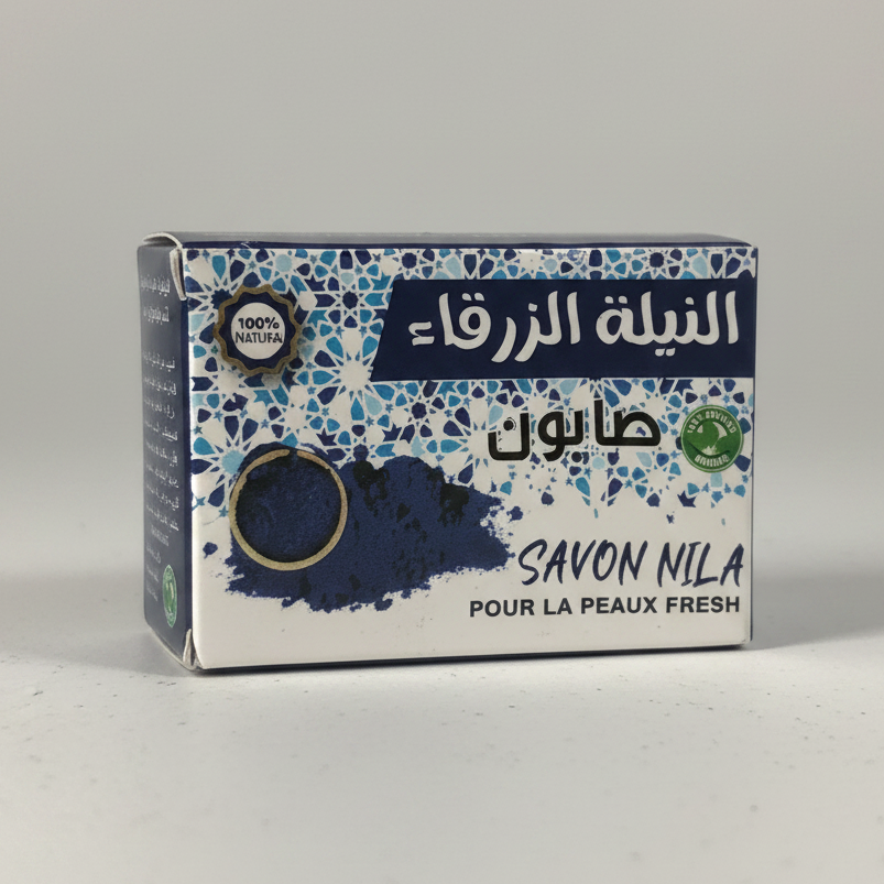 SAVON NILA Blue Indigo Natural Cleansing Soap Bar 100g – For Fresh Skin