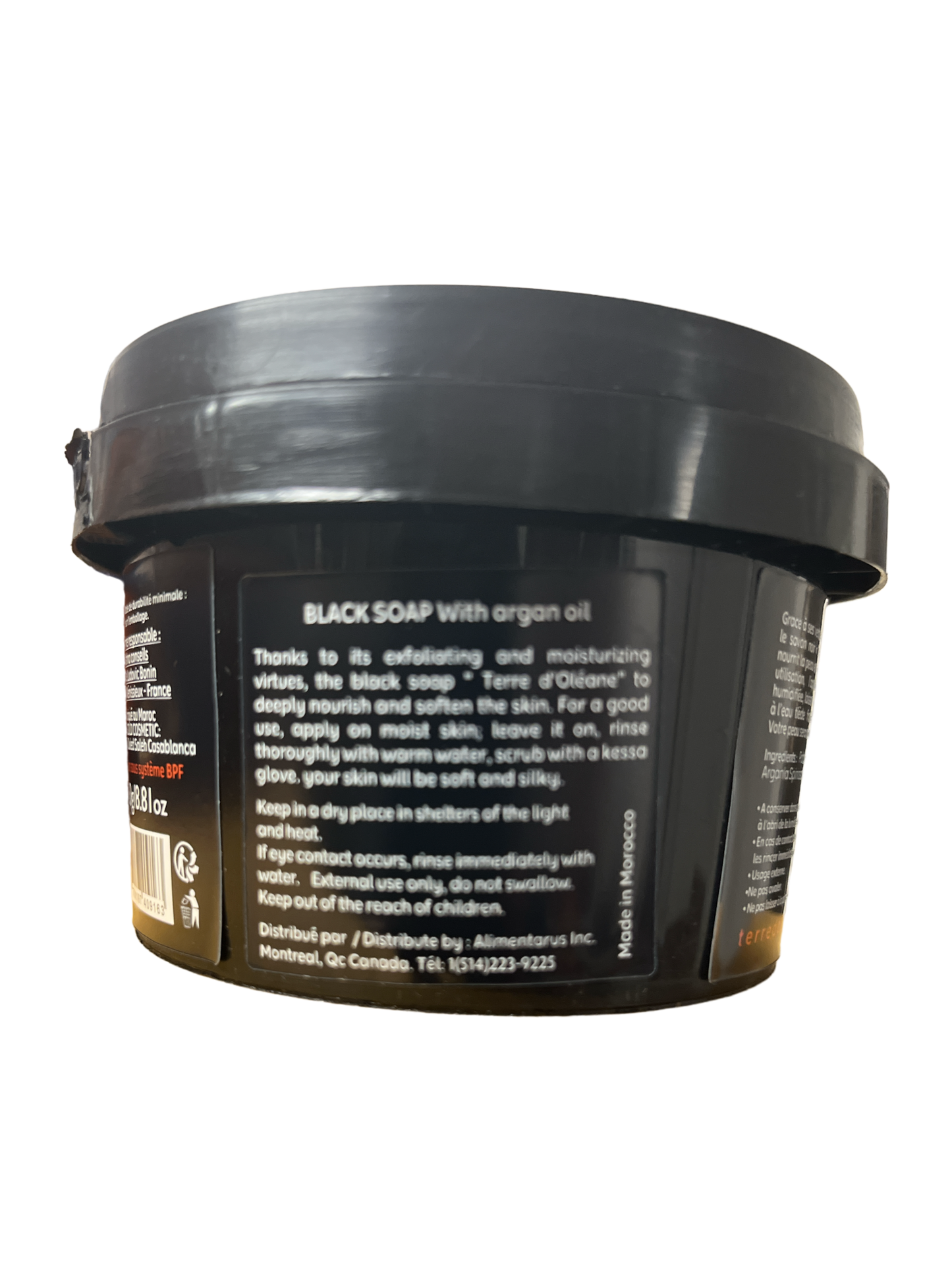 Black Soap Natural Olive oil Terre d’Oleane 250g BODY CARE ZaytunaMart.ca