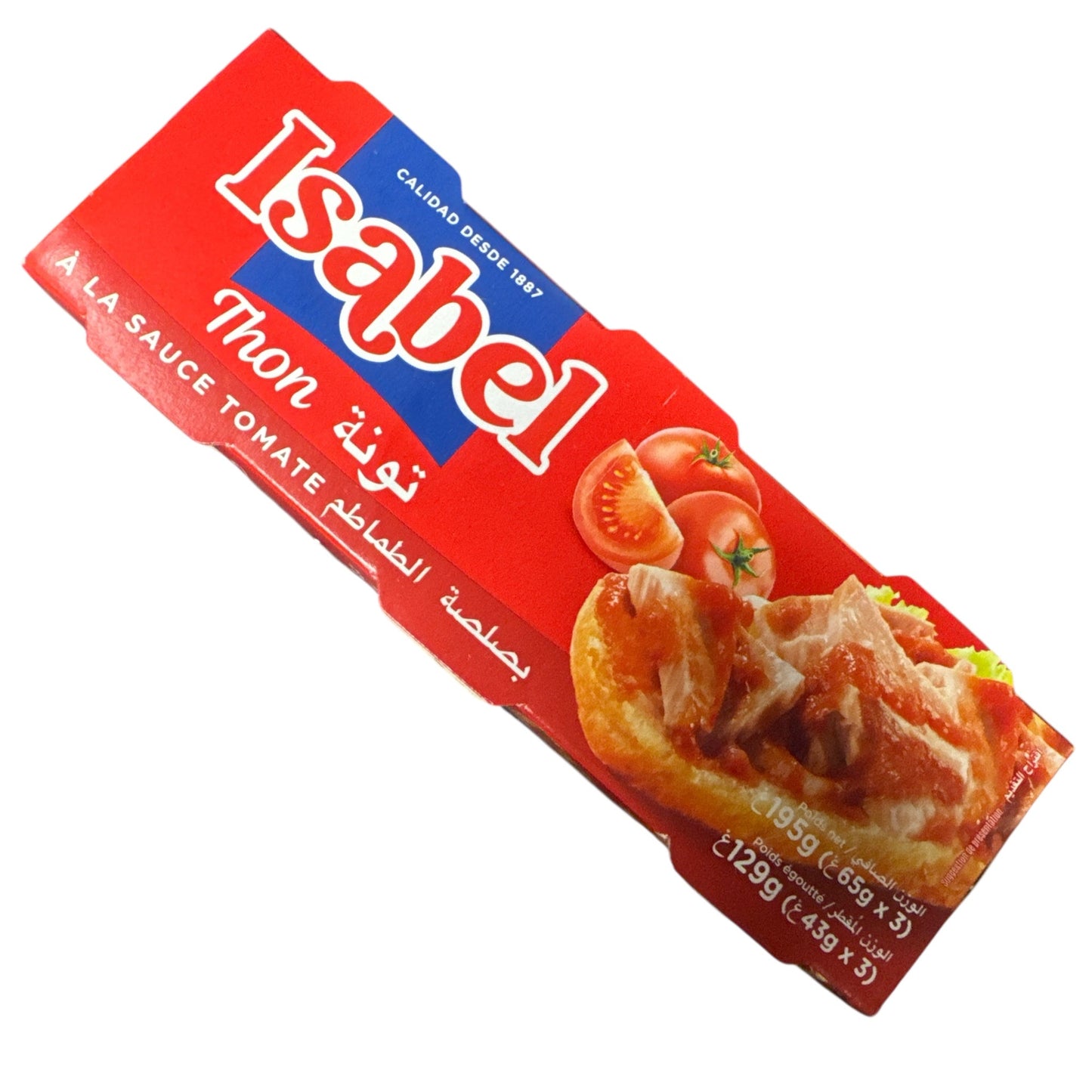 Isabel Thon à la sauce tomate – 3 x 65g (195g au total)