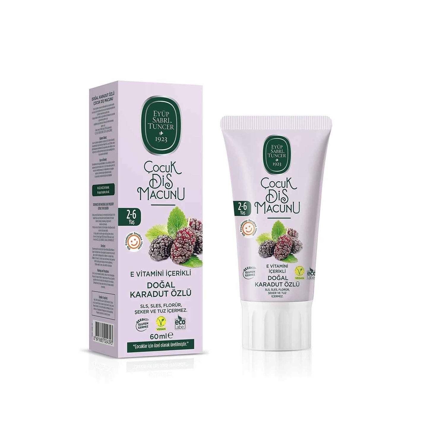 Kids' Toothpaste – Mulberry Flavor – 60 ml | Ages 2–6 | Safe & Gentle Formula