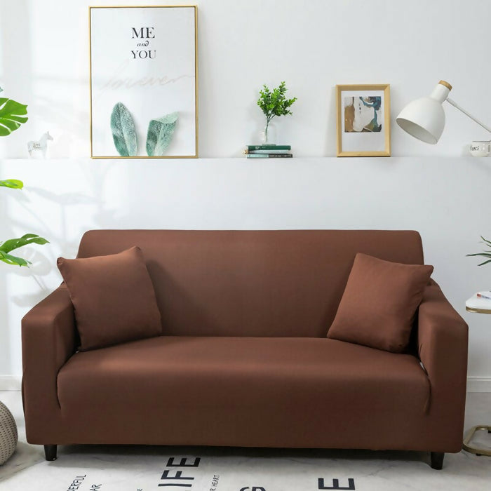 Anyhouz Sofa Cover Plain Light Coffee Style and Protection For Living Room