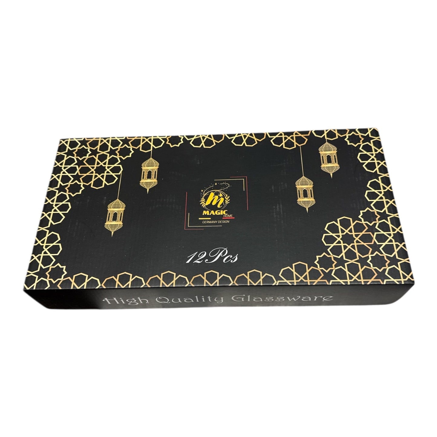 Buy Magic Home Moroccan Tea Glass Set – 12 Pcs (Berbère Golden Design) online - ZaytunaMart.ca