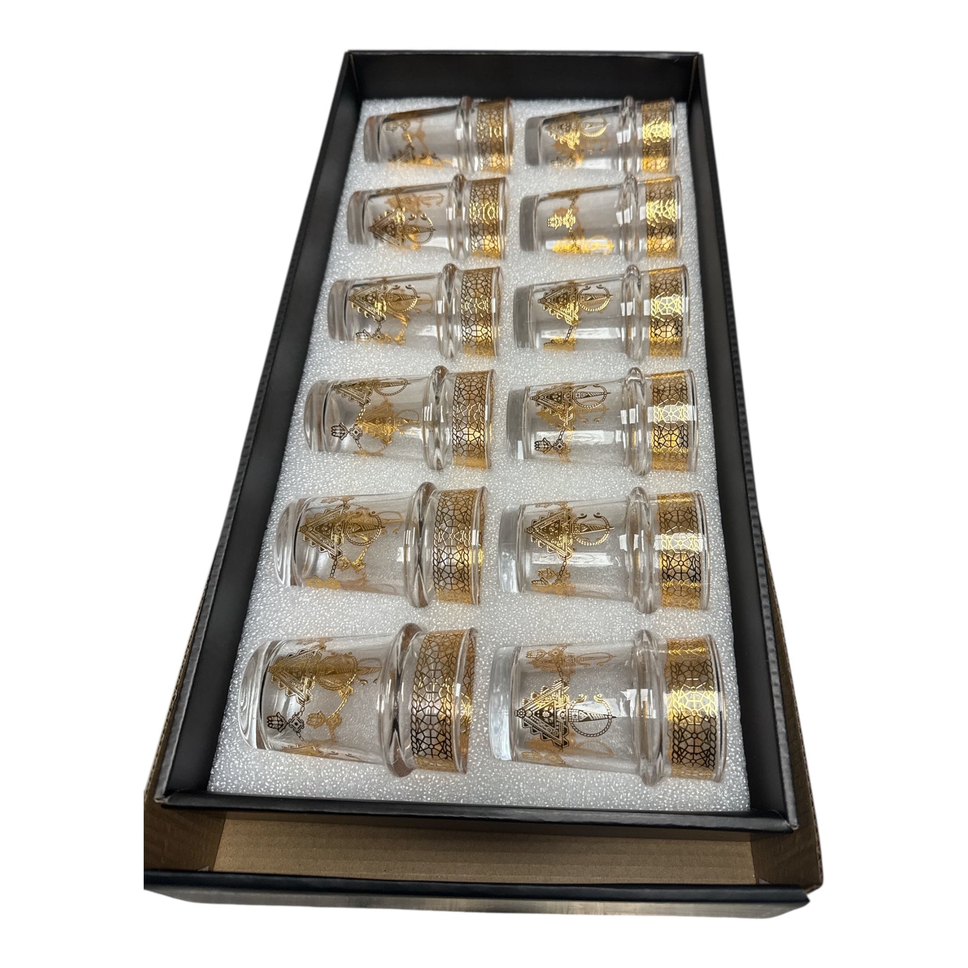 Buy Magic Home Moroccan Tea Glass Set – 12 Pcs (Berbère Golden Design) online - ZaytunaMart.ca
