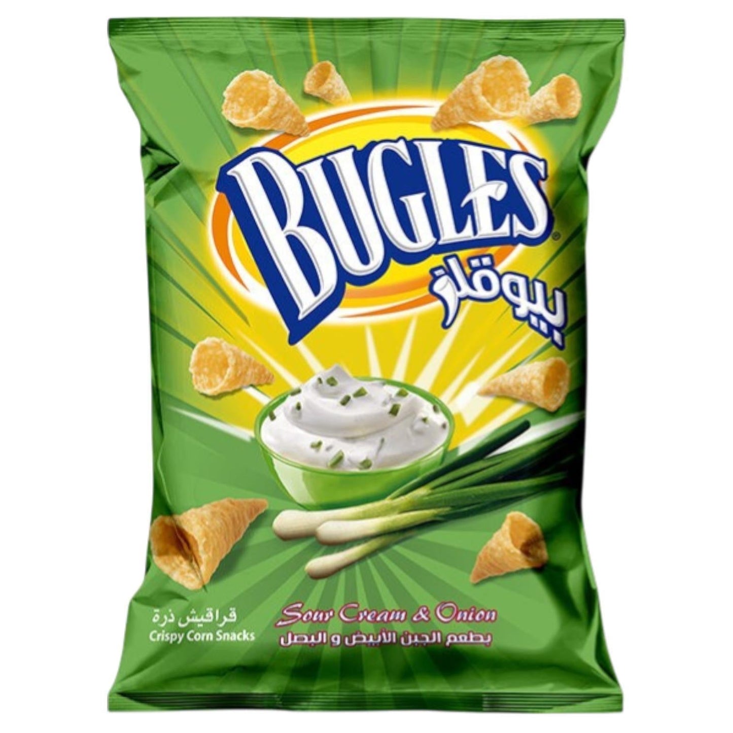 Mahboul BUGLES Corn Snack with Sour Cream & Onion (120g)