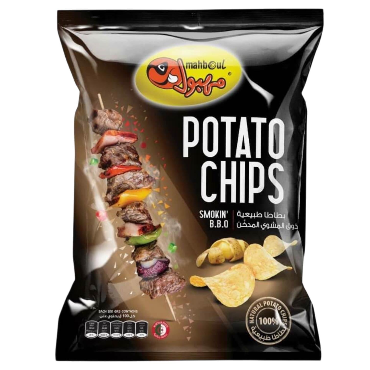 Mahboul Potato Chips with Smokin BBQ Flavour (85g) Chips ZaytunaMart.ca