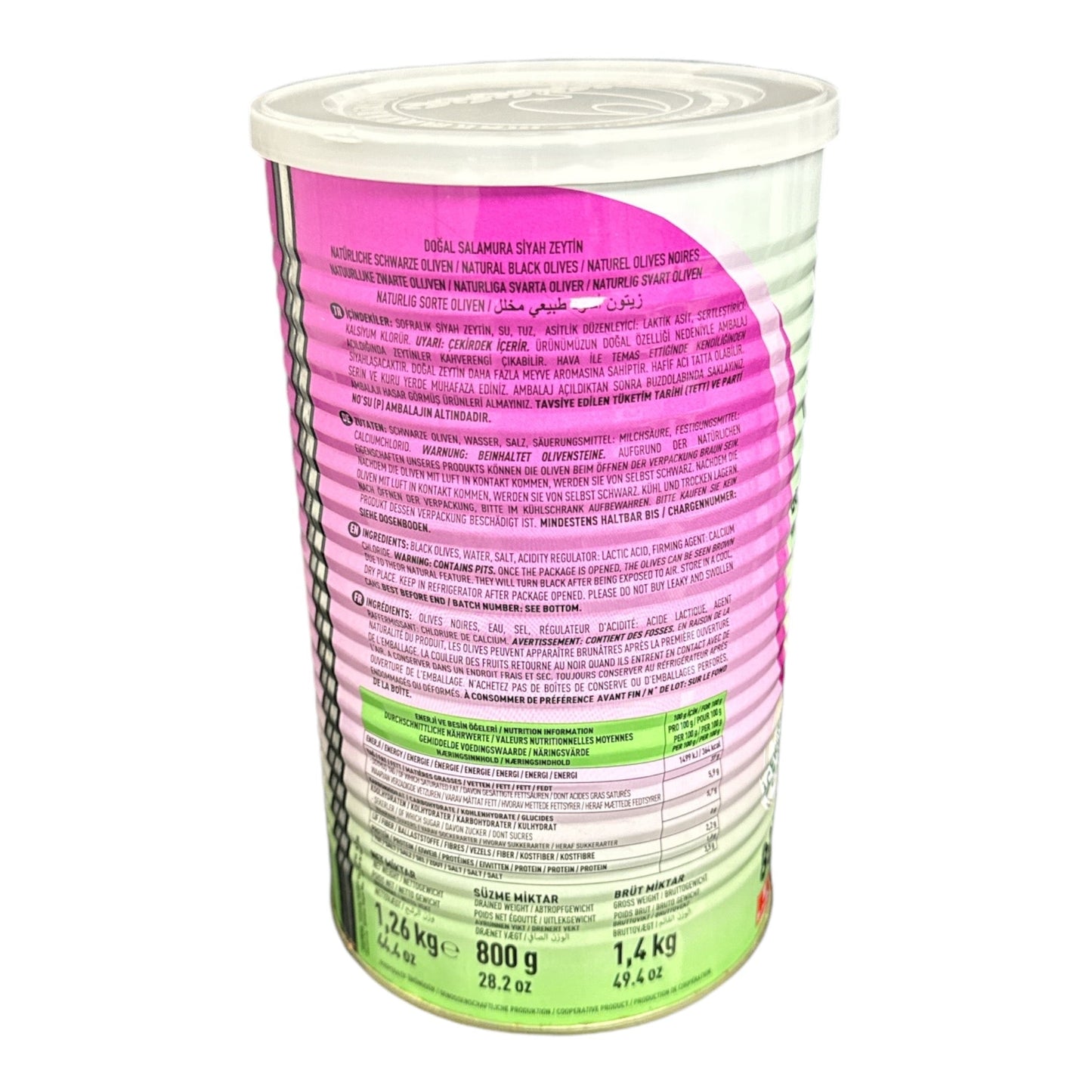 MARMARABIRLIK Natural Black Olives size S 800g FOODS Zaytunamart.ca