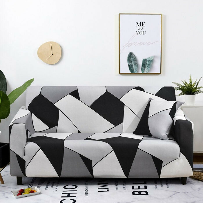 Anyhouz Sofa Cover Black White Geometric Style and Protection For Living Room