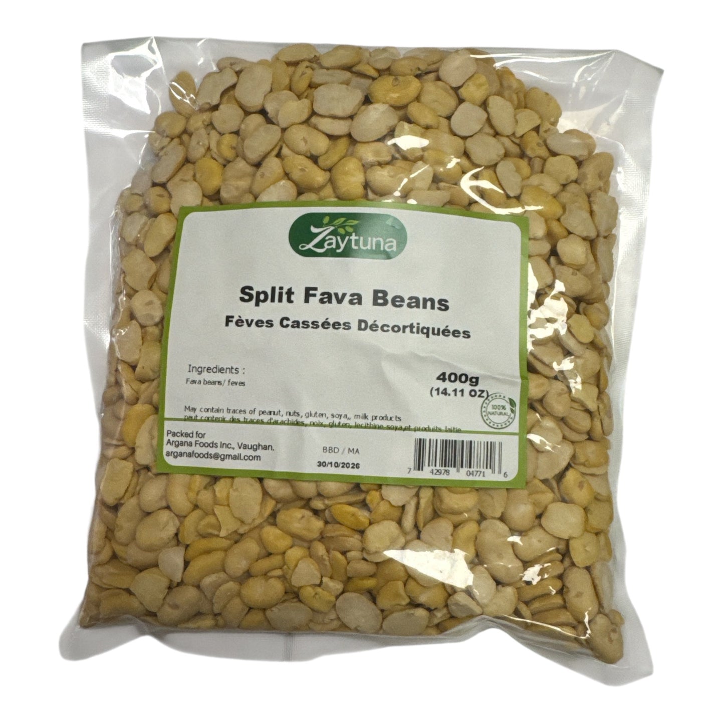 Fèves pelées cassées 400g