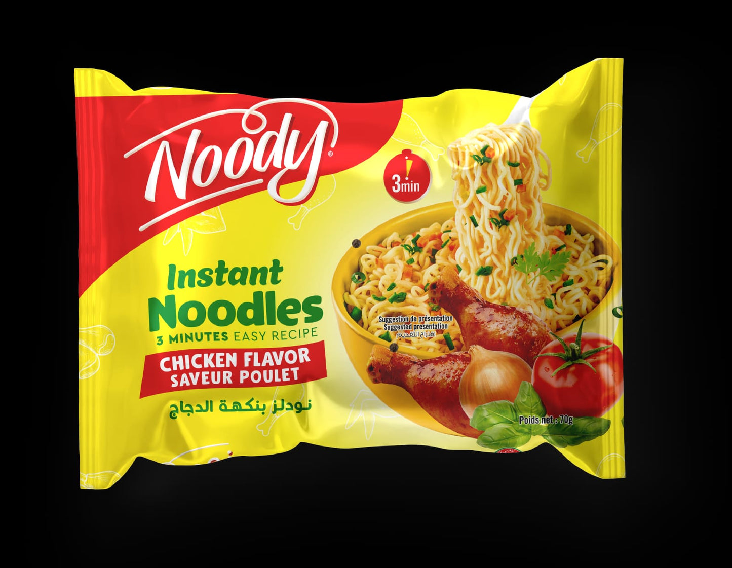 Nouilles Instantanées Halal Noody Poulet 5x70g