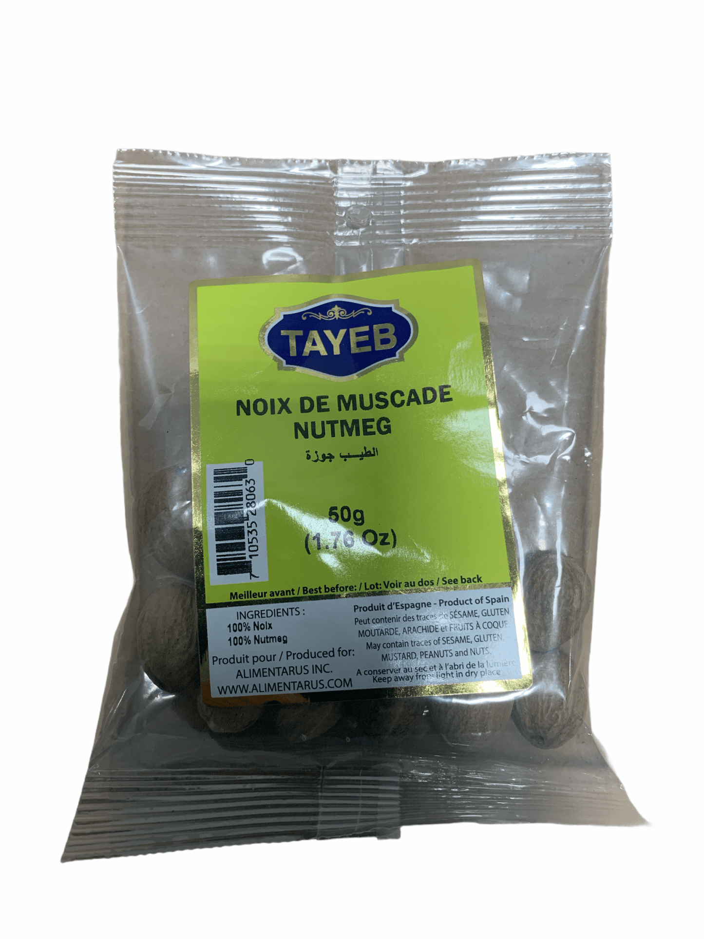 Noix de Muscade Pure et Naturelle Tayeb 50g