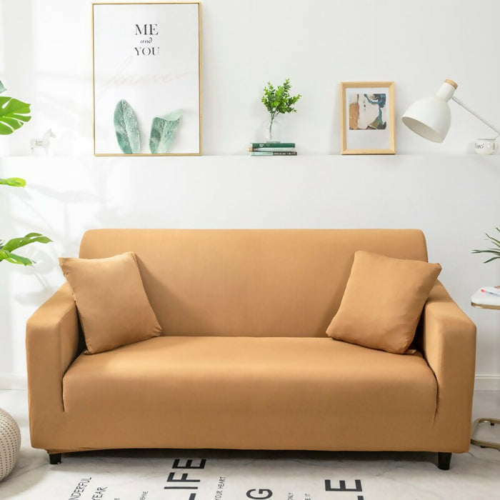 Anyhouz Sofa Cover Plain Caramel Style and Protection
