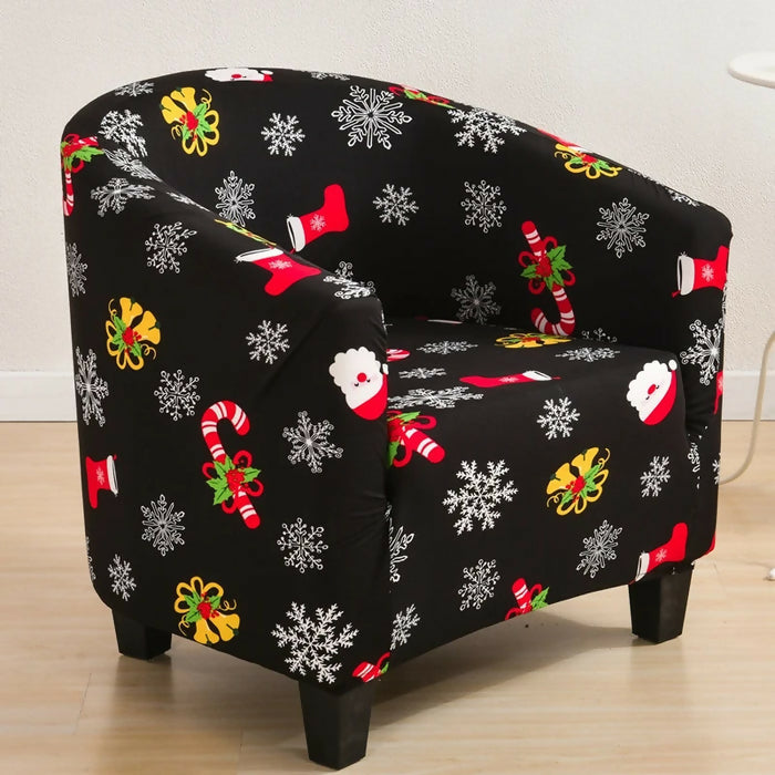 Anyhouz Sofa Cover Black Christmas Design Dust Proof Chair Tub Slipcover Home Decor