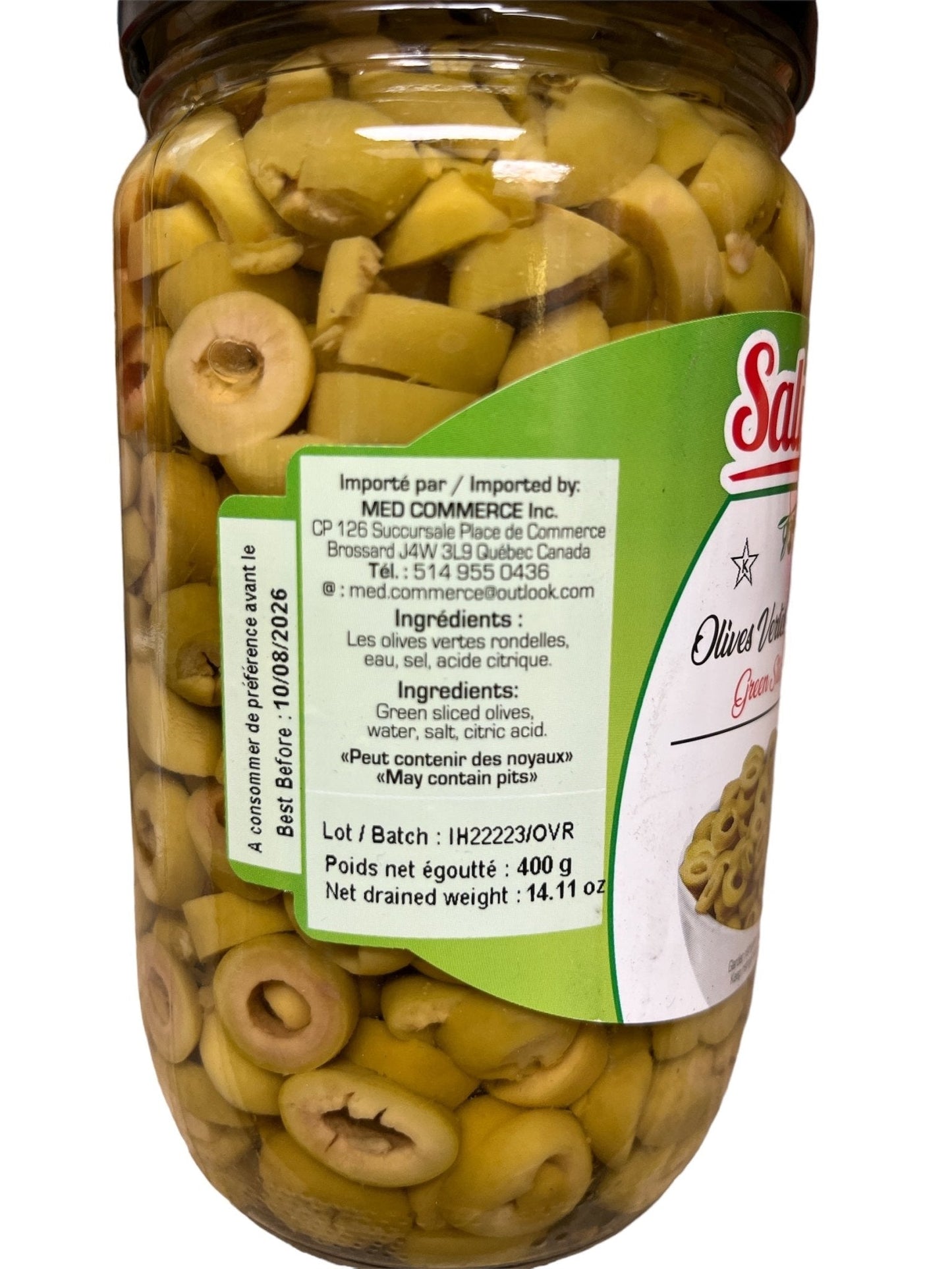 Salma Sliced Green Olives 450gNet