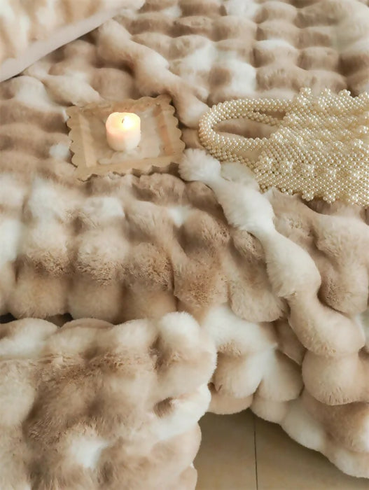 Anyhouz Blanket Brown Tuscan Imitation Fur Winter Cover Warm Wool