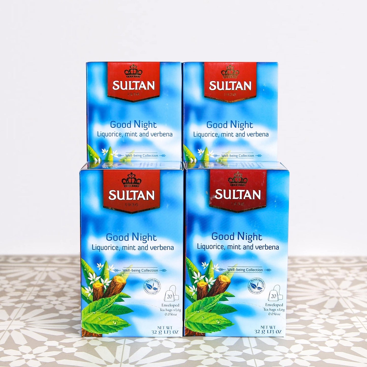 Collection Tisane Bonne Nuit SULTAN : Réglisse, Menthe & Verveine - Pack de 5 (20 Sachets Chacun)