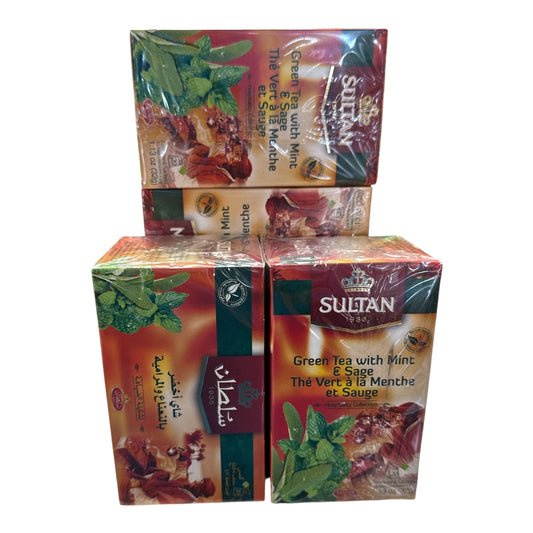 SULTAN Tisane Green tea Mint & Sage - 5 Pack (20 Bag Each) FOODS ZaytunaMart.ca