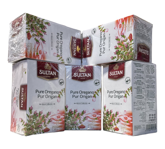 SULTAN Tisane Pure Oregano - 5 Pack (20 Bags Each) FOODS ZaytunaMart.ca