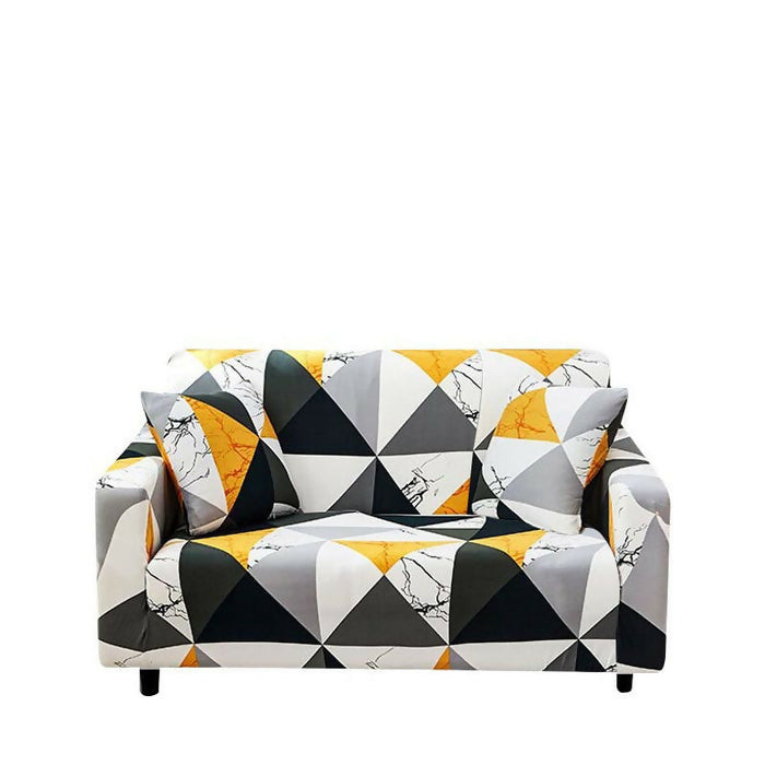 Anyhouz Sofa Cover Yellow White Geometric Style and Protection For Living Room