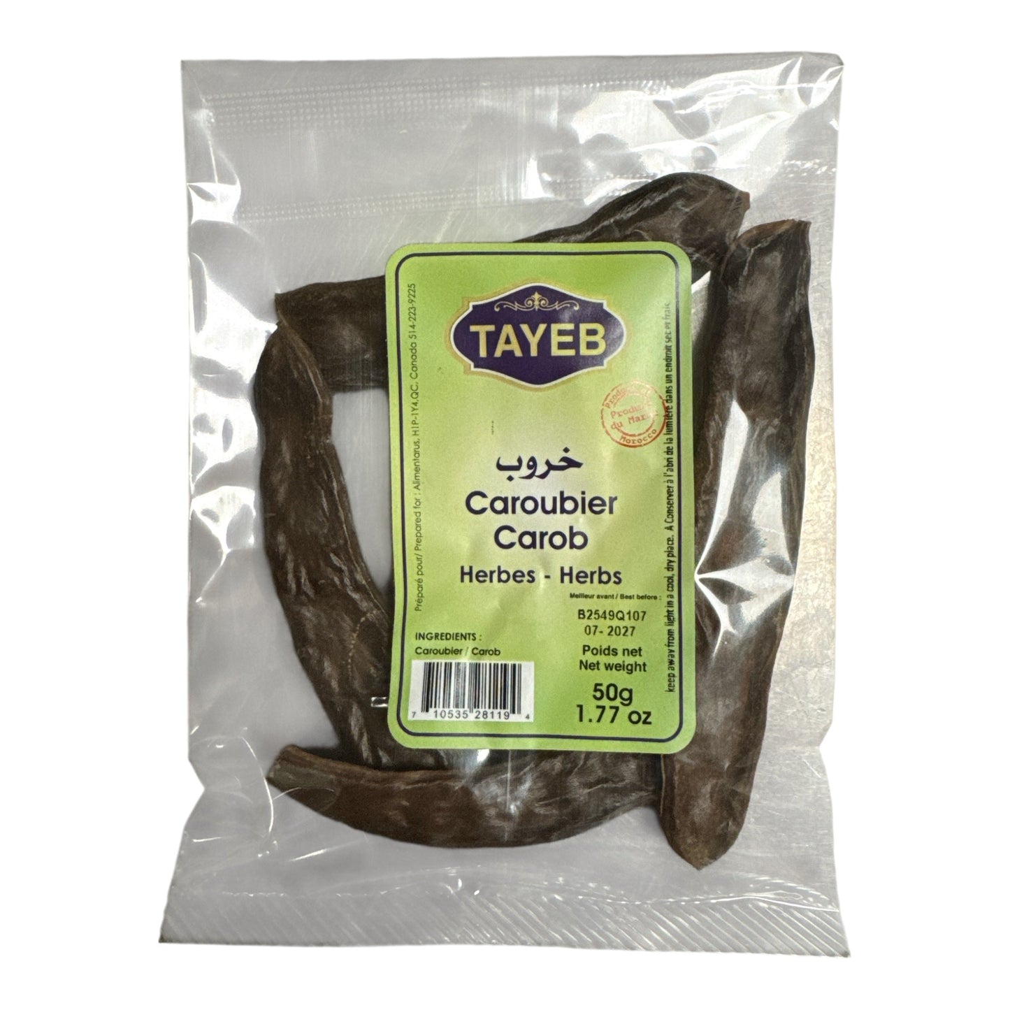 TAYEB Caroubes Pures Naturelles 50g