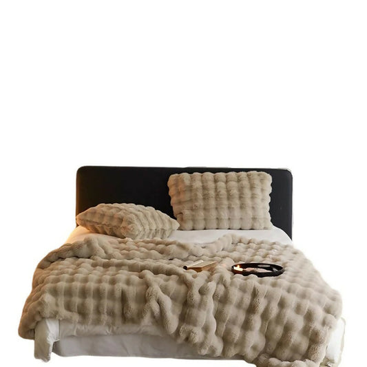 Anyhouz Blanket Brown Tuscan Imitation Fur Winter Cover Warm Wool