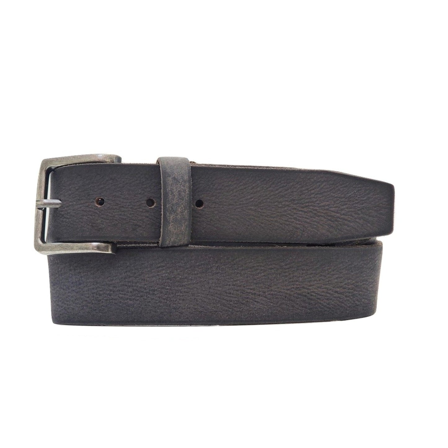 The Mountain Belt - Grey Leather Belt with Charred Edges