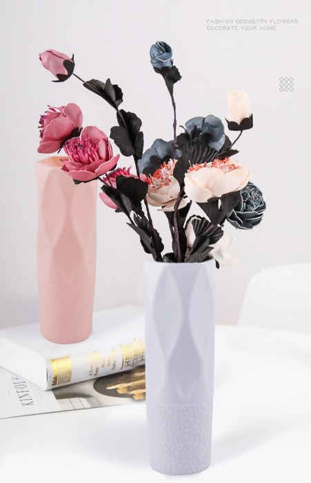 Anyhouz Flower Vase Small Nordic Rock Diamond Pattern Pot Living Room Decor