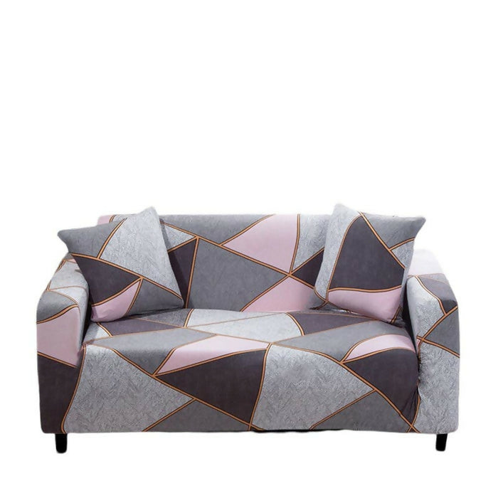 Anyhouz Sofa Cover Gray Pink Geometric Style and Protection For Living Room