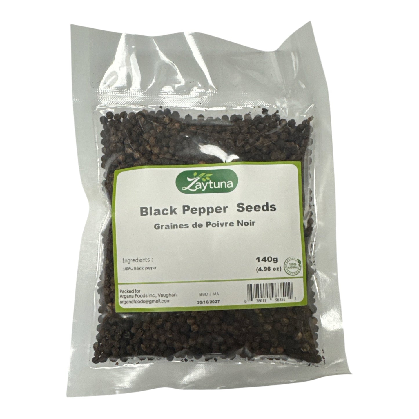 Graines de Poivre Noir Zaytuna 140g