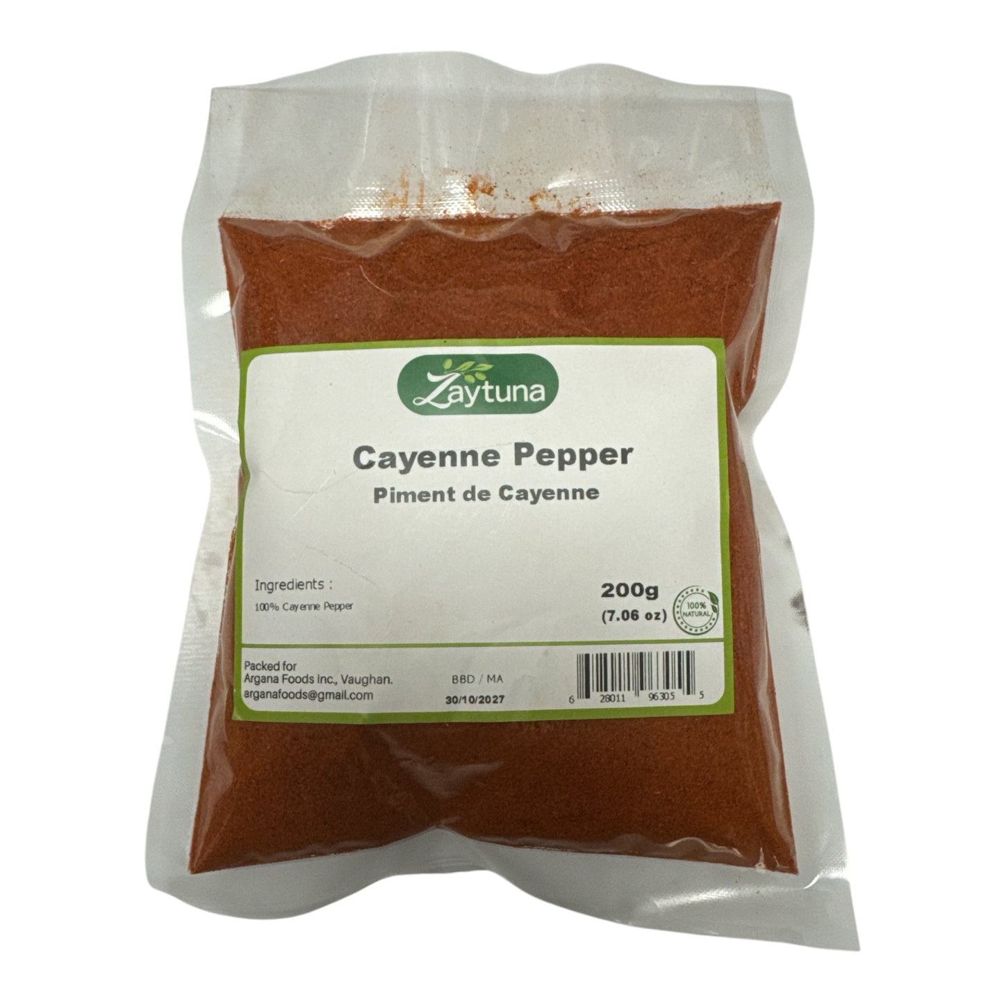 Poudre de Piment de Cayenne Zaytuna 200g