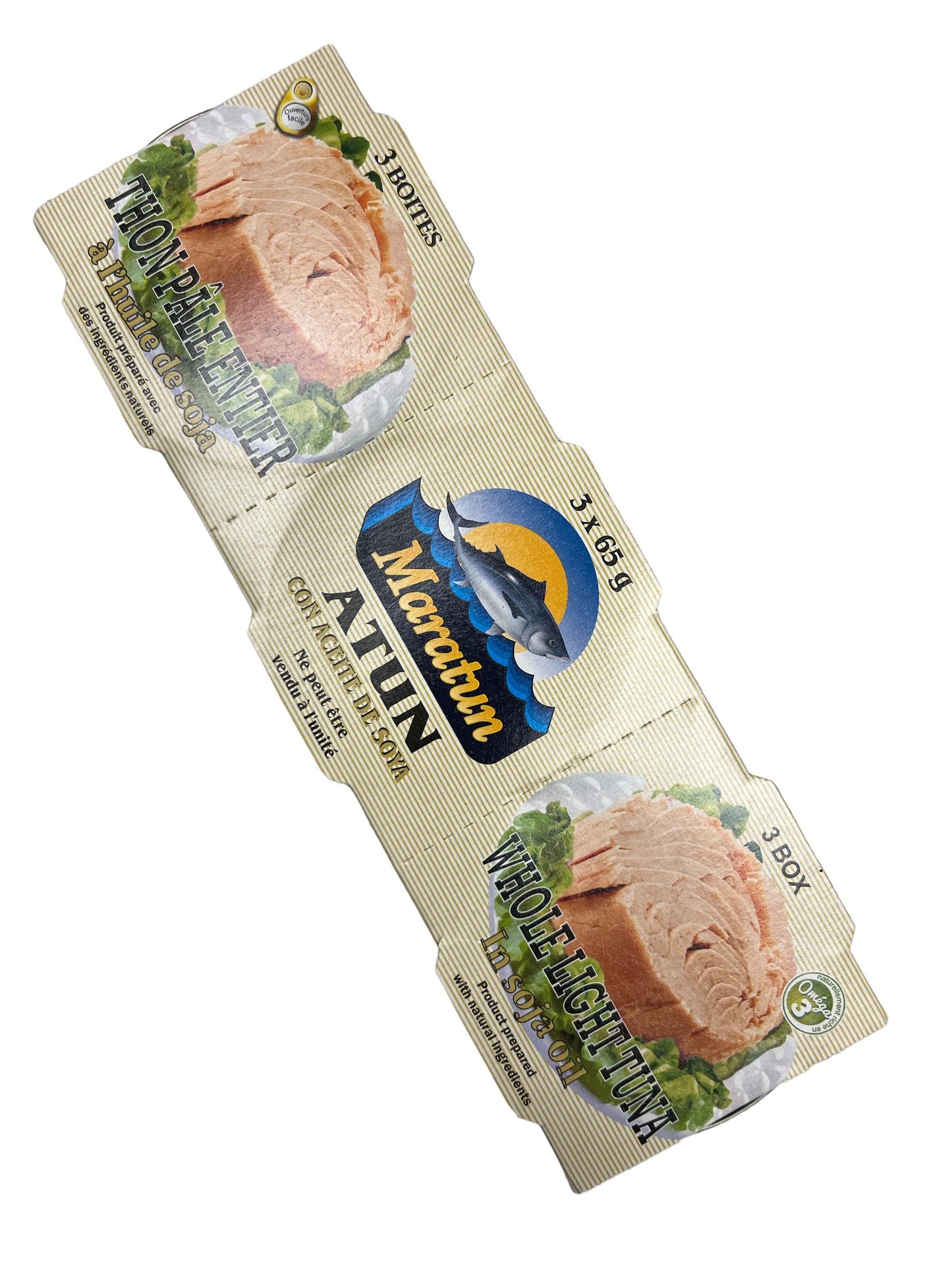 Maratun Whole Light Tuna in Soy Oil - 3 x 65g
