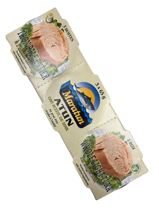 Maratun Whole Light Tuna in Soy Oil - 3 x 65g
