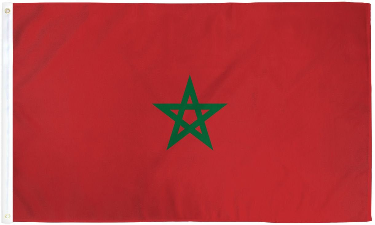 Large Morocco Flag Polyester 3’x5’ (90x150cm)