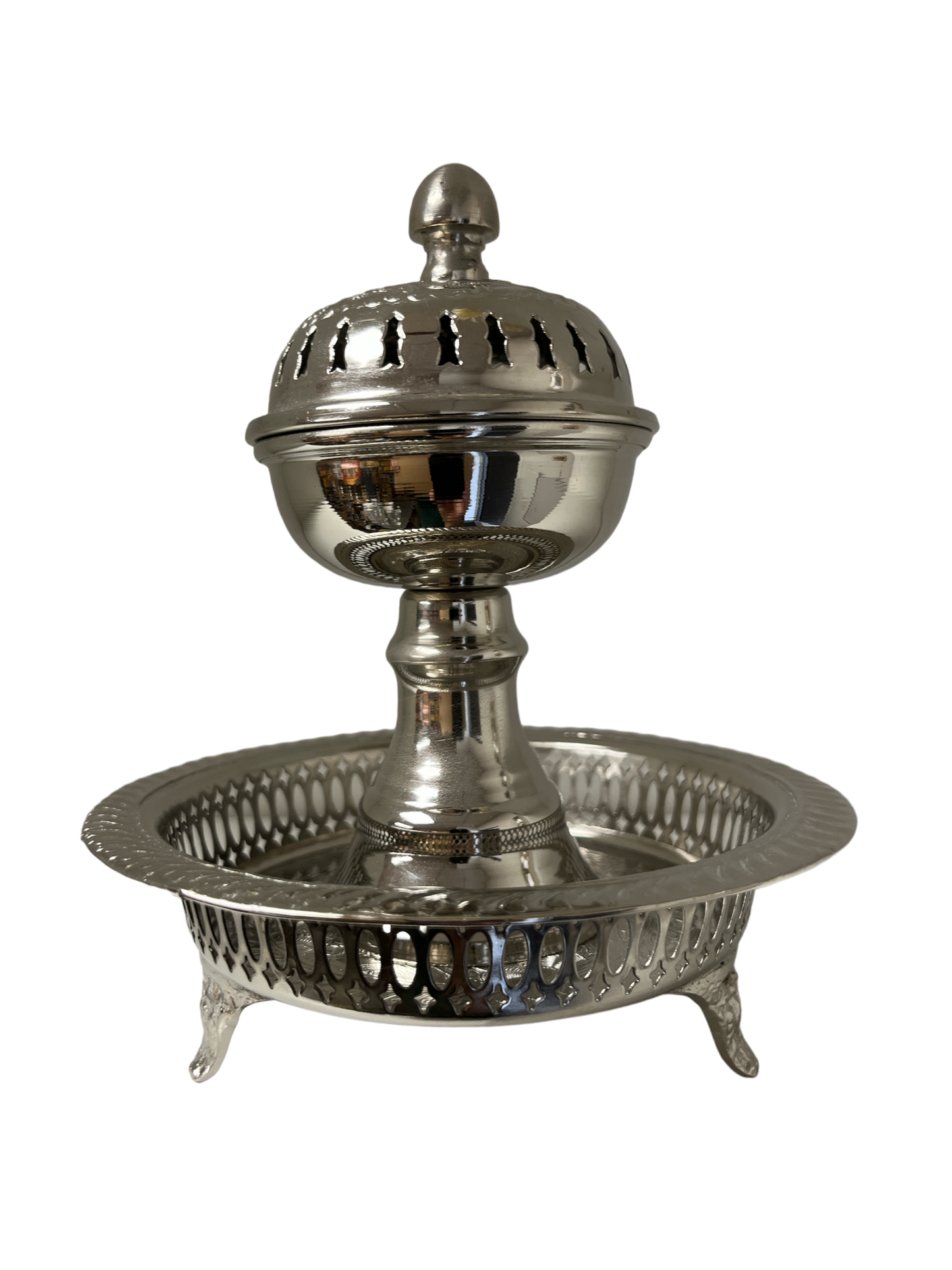 Traditional Incense Burner Mibkhara Silver Hand Crafted