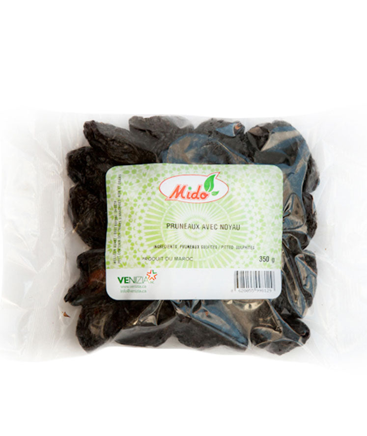 MIDO PRUNEAUX AVEC NOYAUX 300gr Sachet (Pitted Prunes Bag)