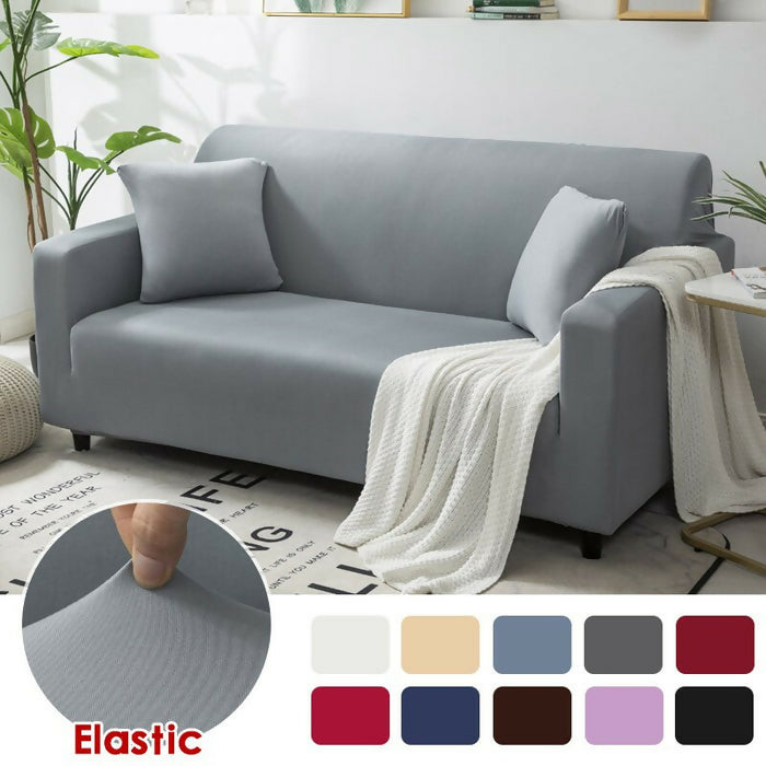 Anyhouz 4 Seater Sofa Cover Plain White Style and Protection