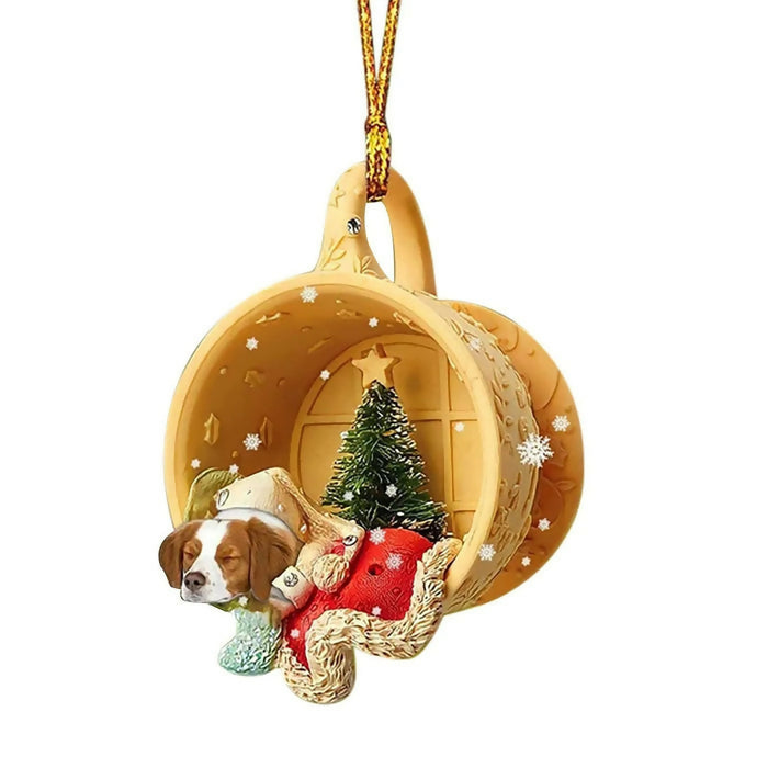 Anyhouz Christmas Dog Hanging Pendant Ornaments Decor