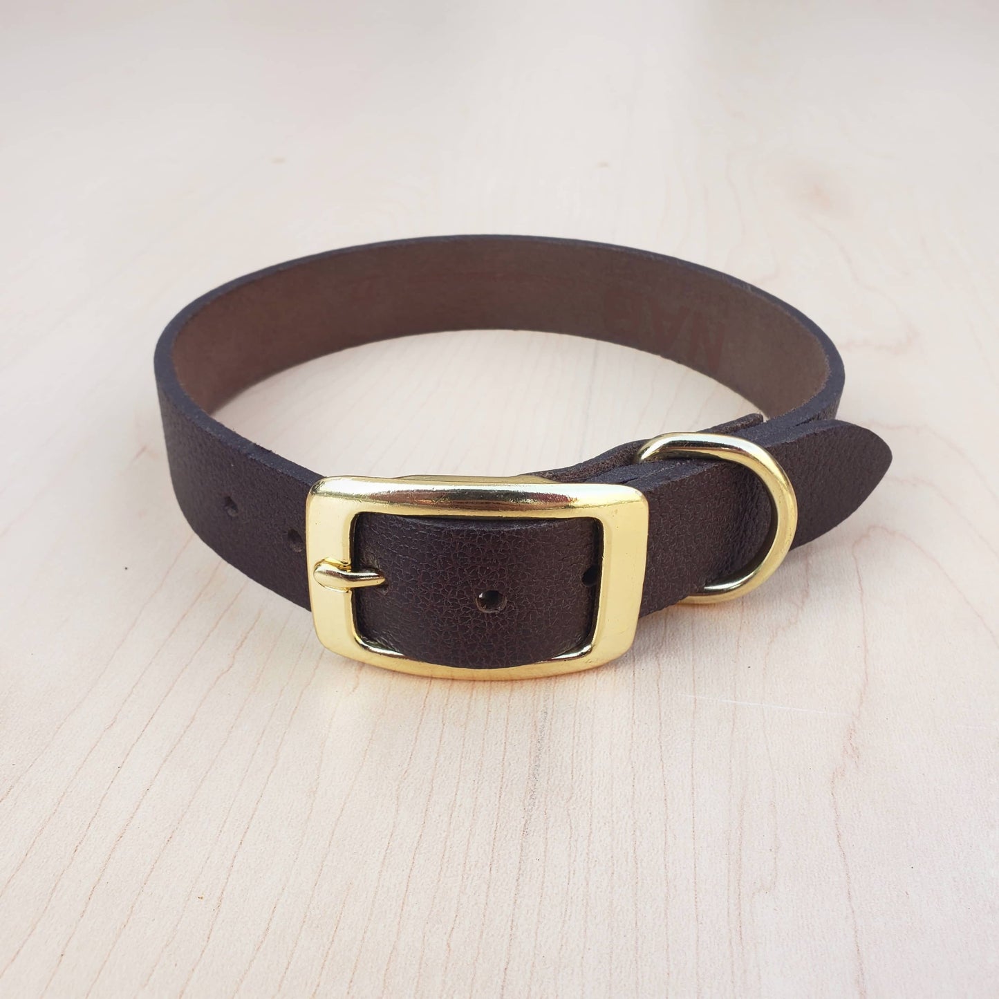 Black Leather Dog Leash and Collar Set - Made in Canada